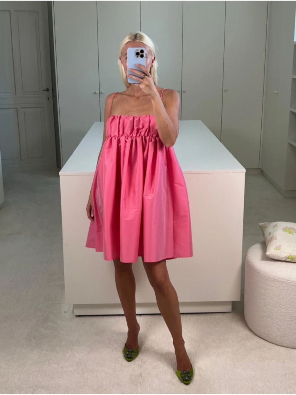 Unworn Bernadette Pink Mini Babydoll Dress